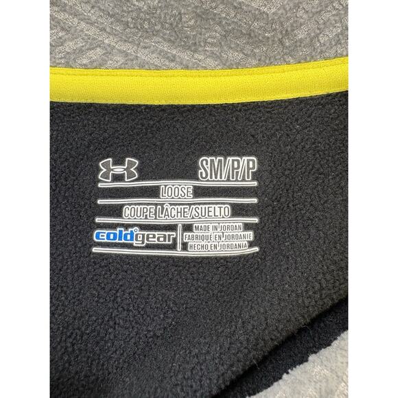 Under Armour ColdGear Men’s SM Loose Fit Fleece 1/4 Zip Pullover Gray Black - Picture 4 of 10